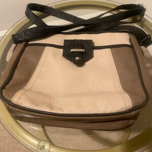 Elegant Beige and Brown Shoulder Bag